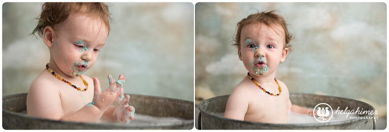 cake-smash-sudbury-infant-photographer-cakesmash-session-lion-leo-blue-oneyear-helgahimer-photography-bath-after-cake-smash-messy-face